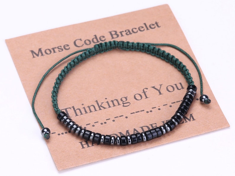 Bracelet code Morse personnalisé, bijoux personnalisés, cadeau d'anniversaire, bracelet réglable personnalisé, cadeau pour homme femme garçons filles image 8