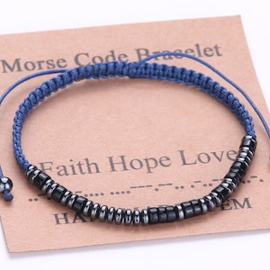 Bracelet code Morse personnalisé, bijoux personnalisés, cadeau d'anniversaire, bracelet réglable personnalisé, cadeau pour homme femme garçons filles image 6