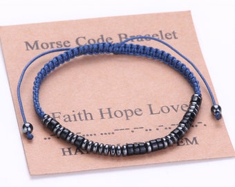 Bracelet code Morse personnalisé, bijoux personnalisés, cadeau d'anniversaire, bracelet réglable personnalisé, cadeau pour homme femme garçons filles