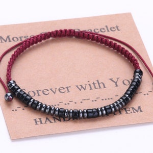 Bracelet code Morse personnalisé, bijoux personnalisés, cadeau d'anniversaire, bracelet réglable personnalisé, cadeau pour homme femme garçons filles image 5