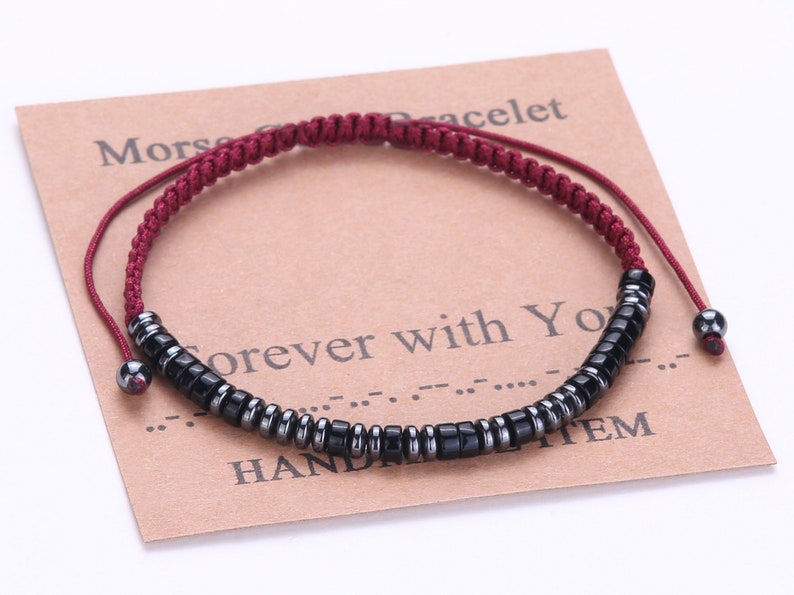 Bracelet code Morse personnalisé, bijoux personnalisés, cadeau d'anniversaire, bracelet réglable personnalisé, cadeau pour homme femme garçons filles image 5