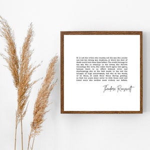 The man in the arena | Theodore Roosevelt | Brene Brown Ted talk | inspirational wall art | christmas gift | office wall decor | printable