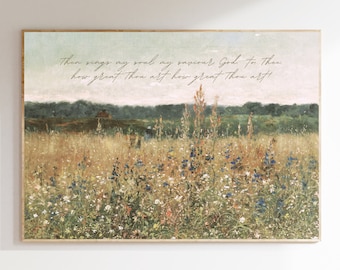 How great thou art art print | Then sings my soul | christian wall art | bible verse print | wildflower  art | bible art | Christian Gifts