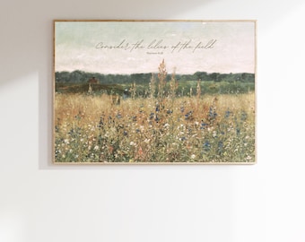 Consider the lilies of the field | KJV | Matthew 6:28 | christian home decor | scripture art | bible verse | wildflower field | bible art