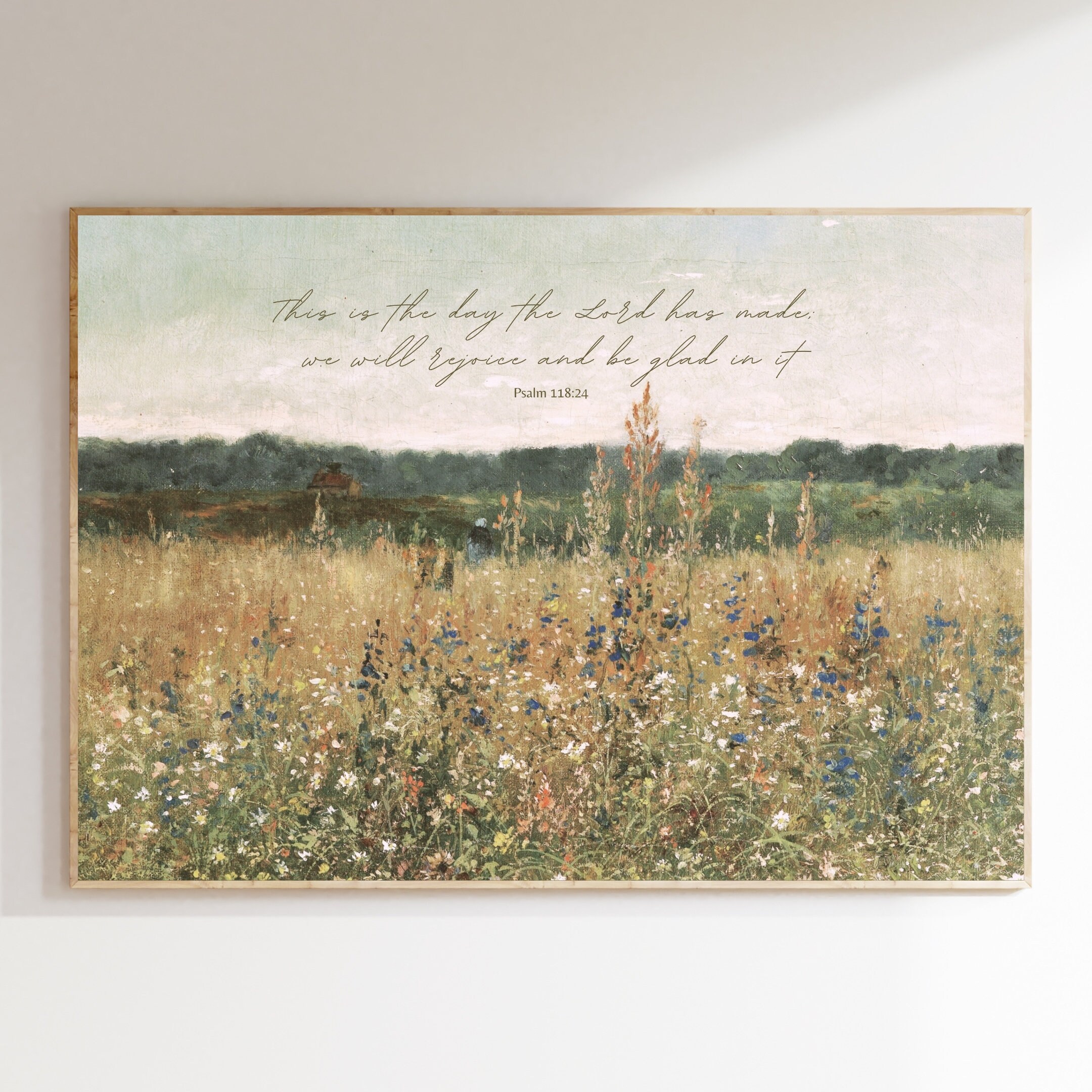 This is the day the Lord has made christian home decor wildflower field wall art christian nursery gift
