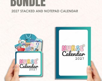 Plantilla de calendario apilable para enfermeras 2027 / Imprimible para bricolaje, uso comercial (descarga digital)