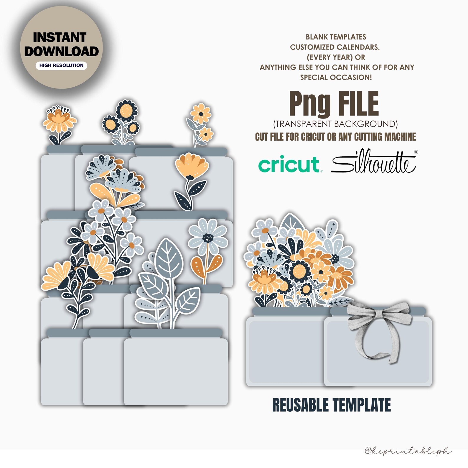 20252026 Boho Floral Desk Calendar Printable Template Reusable All