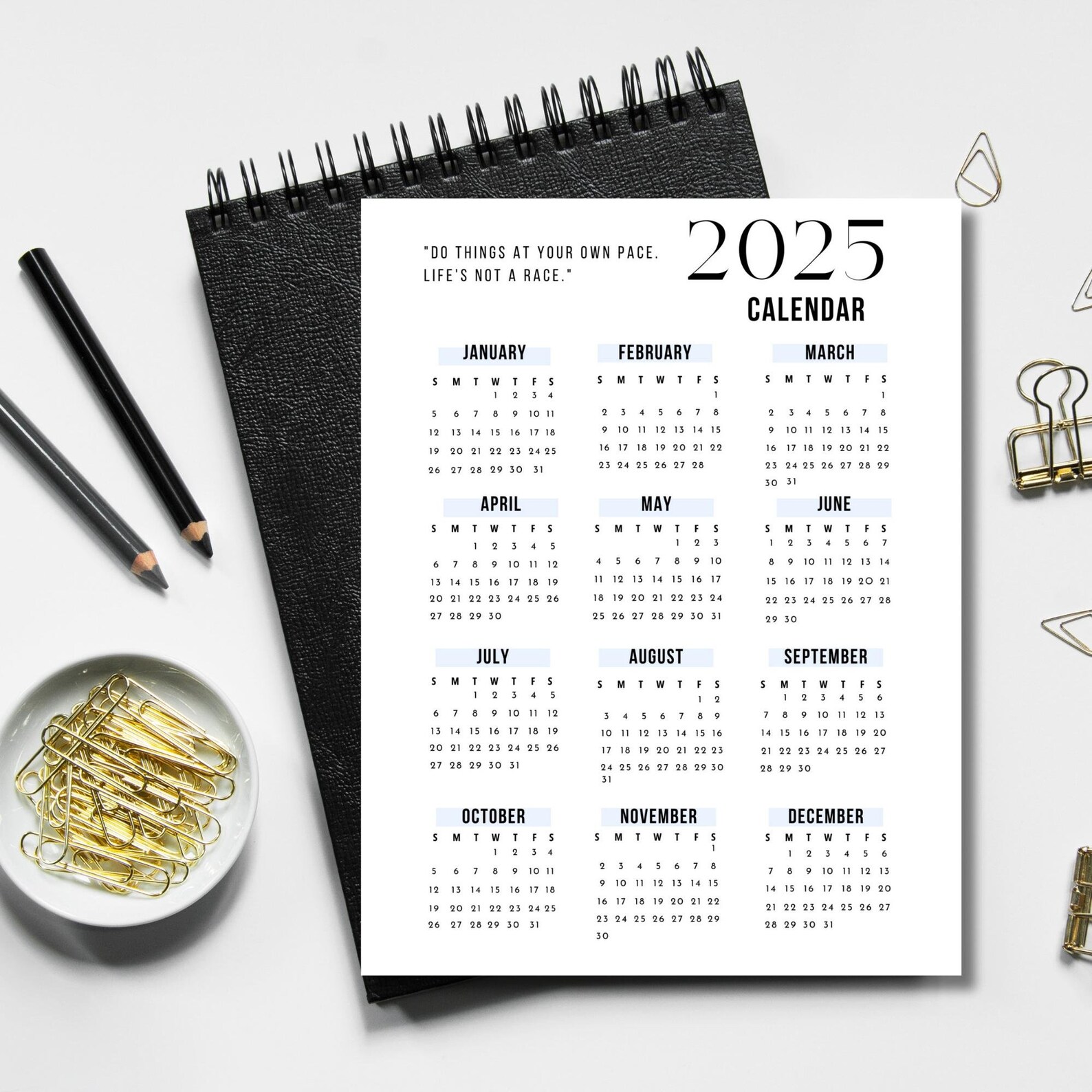 2025 Printable Calendar, Simple Planner, 2025 Minimalist Calendar