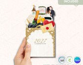2027 Stackable Desk Calendar Template, Wedding Calendar Printable, Cricut Cut File PNG PDF, DIY Calendar Kit, Commercial Use