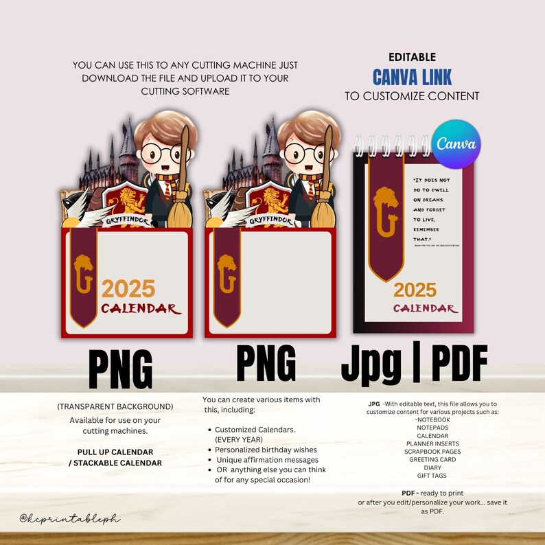 20242025 Wizard Desk Calendar Printable Template Reusable All Year