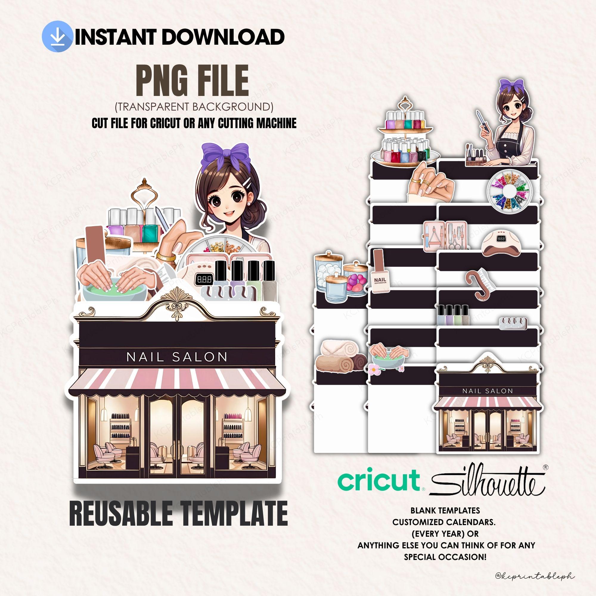 Saloon Notepad 2027 Nail Salon Calendar Template, Stackable Desk Calendar PNG, Cricut ...