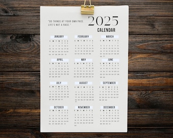 2025 Minimalist Letter Printable Calendar, 2025 Simple Planner, 2025 ...