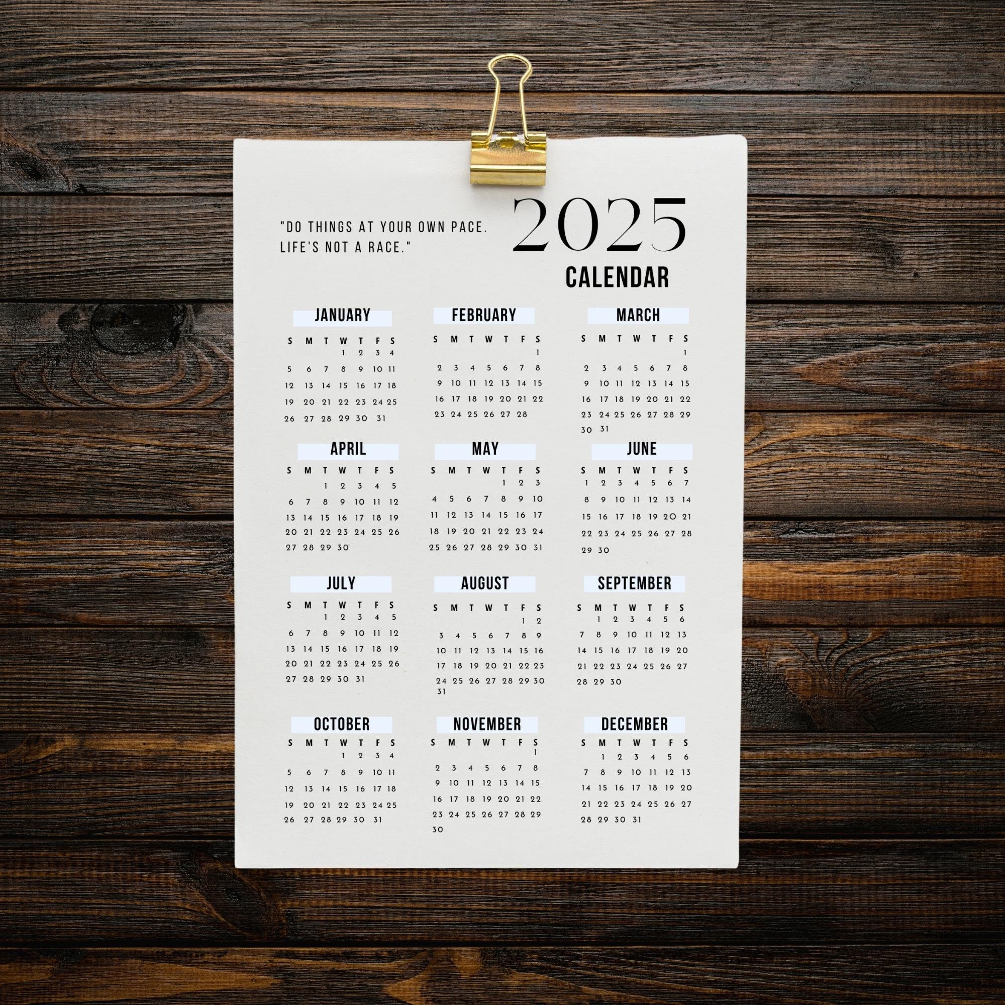 2025 Printable Calendar, Simple Planner, 2025 Minimalist Calendar