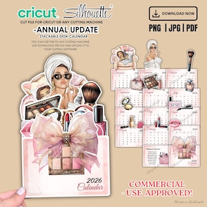 2026 Makeup Desk Calendar: Stackable, Editable Canva Template (Digital Download)