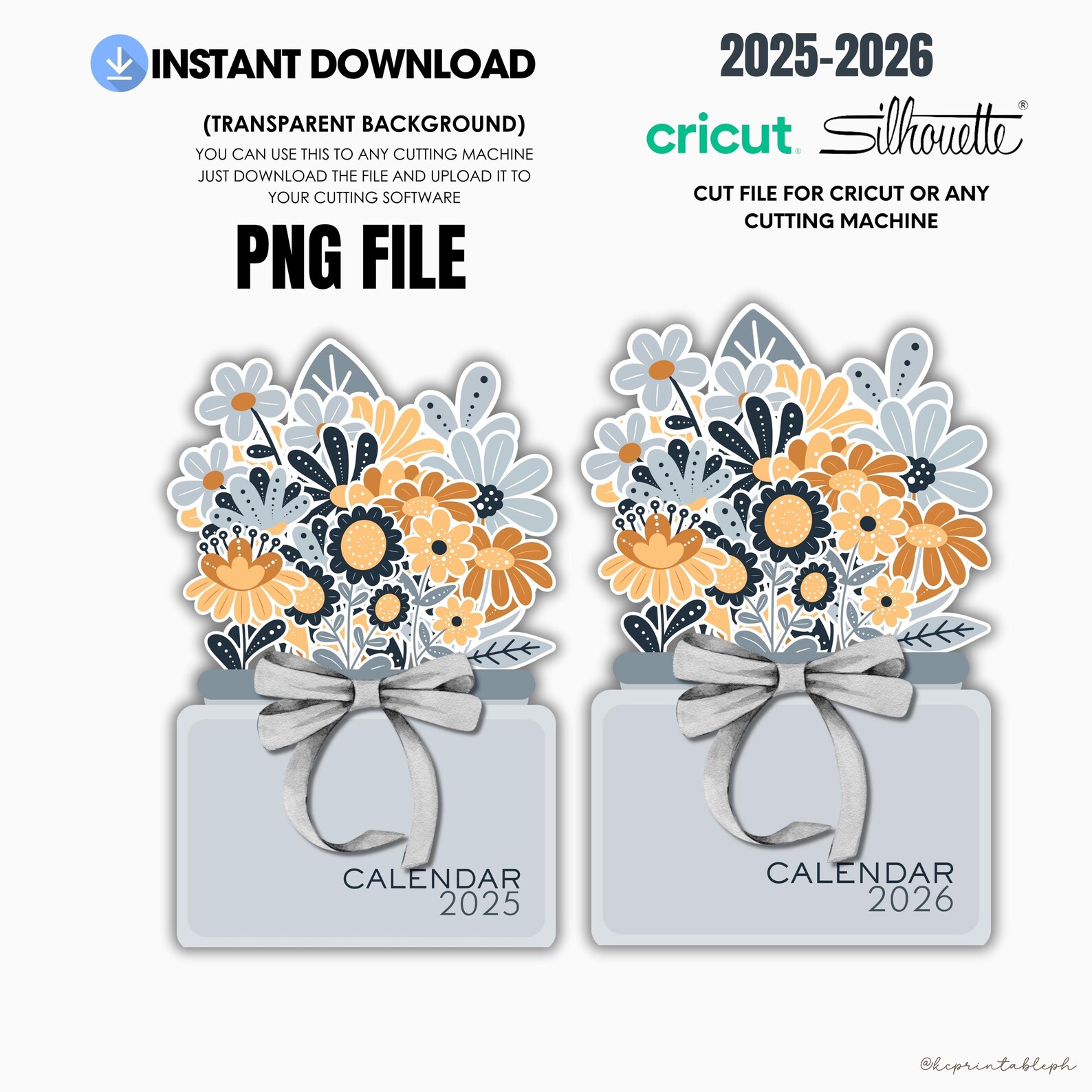 20252026 Boho Floral Desk Calendar Printable Template Reusable All