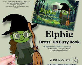 Elphie Dress-Up Busy Book – Printable Paper Doll Kit (Instant Download!)