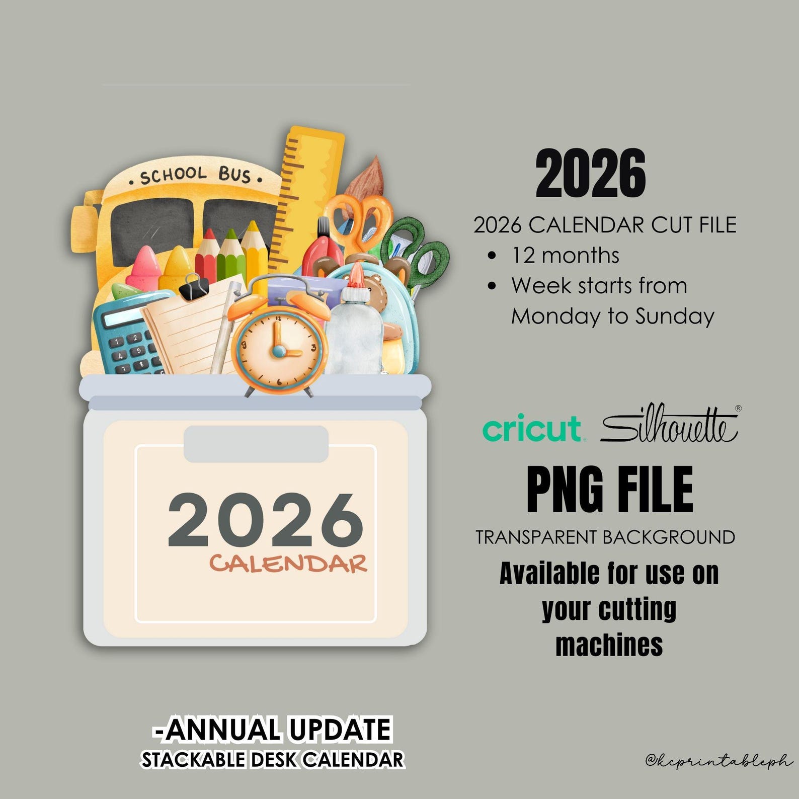 2026 Academic Stackable Desk Printable Calendar - Etsy