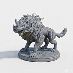 Hellhound miniature in resin 32 mm scale for Tabletop RPG, Dungeons and Dragons, Pathfinder, Warhammer Proxy, Painting Hobby