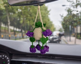 Lily of The Valley Car Hanging Crochet, Cute Car Accessories For Women, Car Mirror Hanging Accessories, Personalized Gift for Driver License