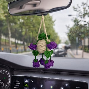Lily of The Valley Car Hanging Crochet, Cute Car Accessories For Women, Car Mirror Hanging Accessories, Personalized Gift for Driver License