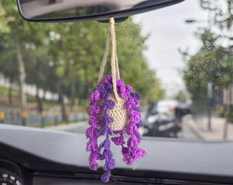 Personalisierte häkeln Lavendel Auto hängen, benutzerdefinierte Auto Dekor