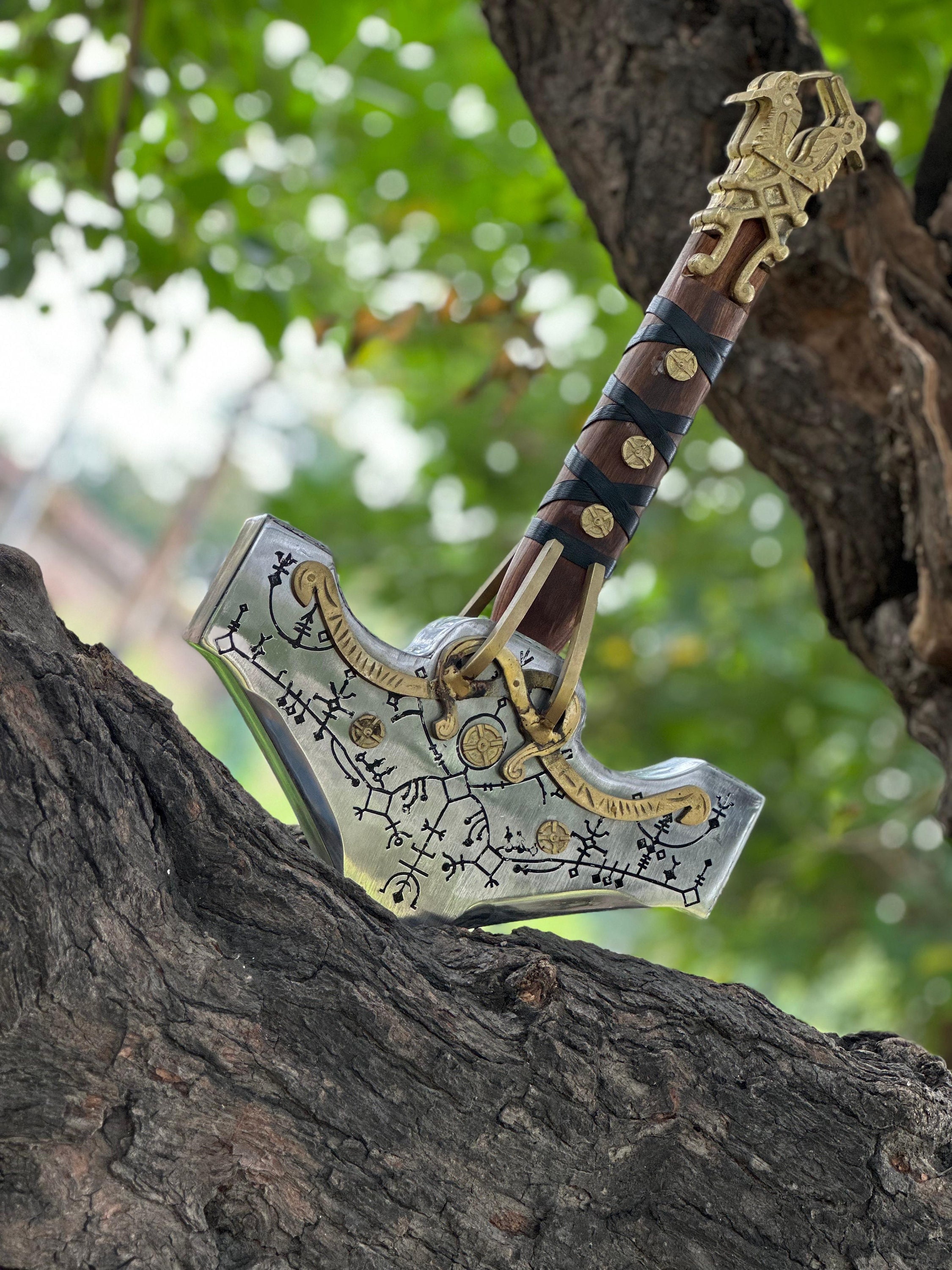 God of War Ragnarok Mjolnir Thor Hammer Cosplay, Viking Norse Thunder Hammer. God of War Hammer