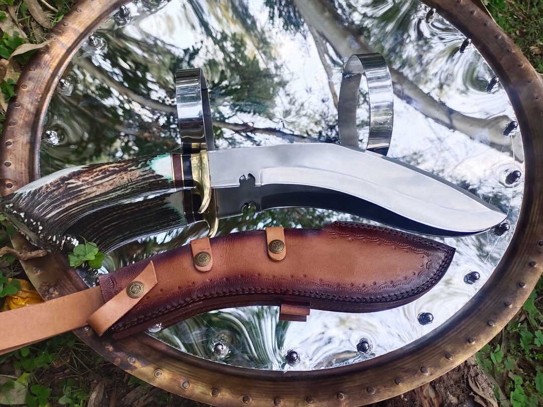 Stainless Steel Kukri Knife With the Handle of Stag Crown Etsy