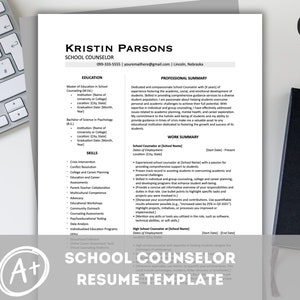 Plantilla de currículum de CONSEJERO ESCOLAR / Profesional moderno 100% fácil de editar / Carta de presentación y referencias BONIFICADAS gratuitas / Minimalista simple