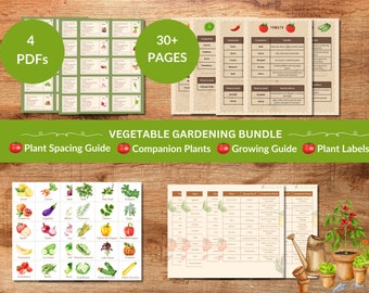 Organic Vegetable Garden Planner Bundle: Plant Care & Spacing Guide (PDF)