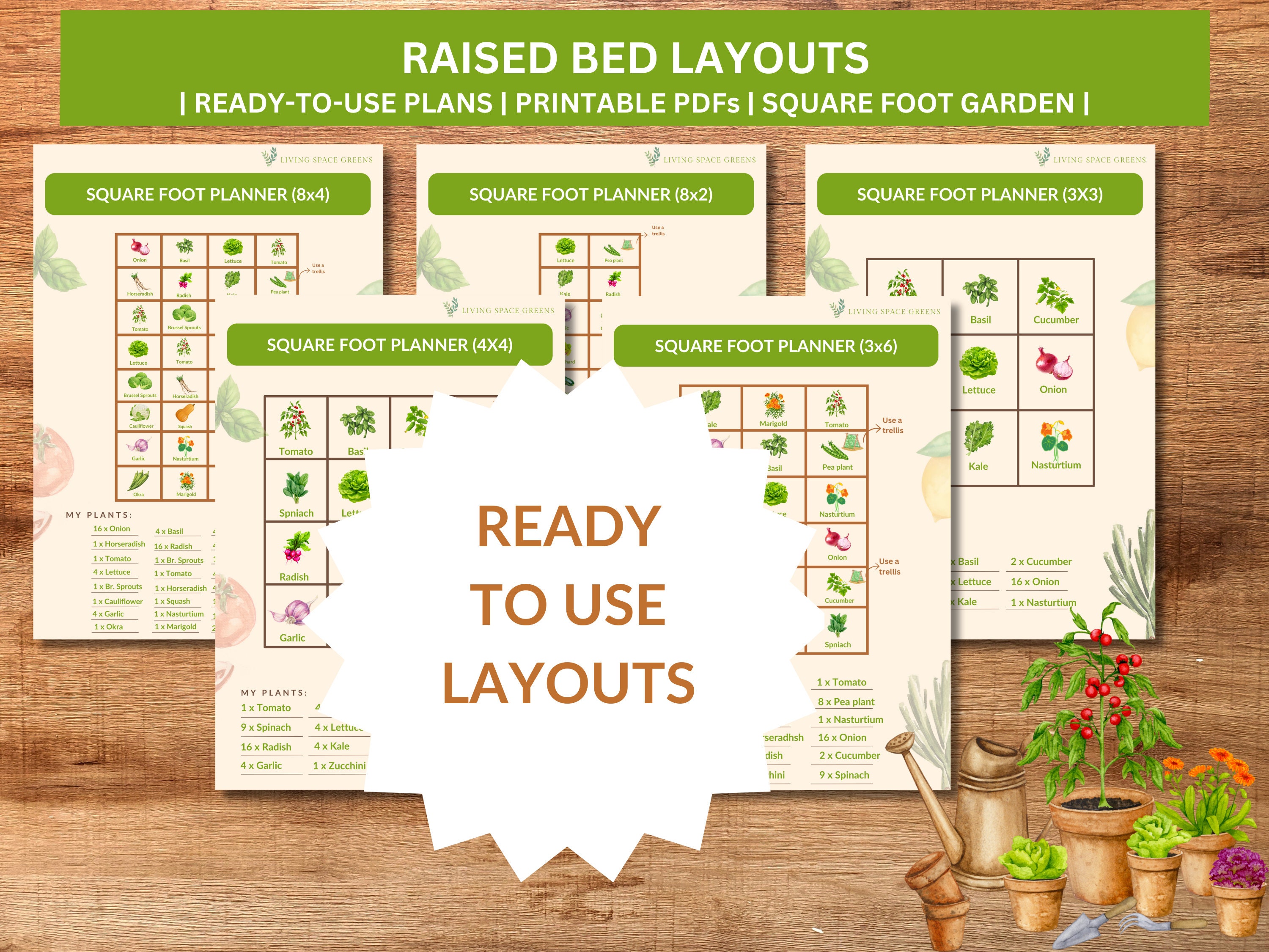 Printable Raised Bed Plans, Garden Layout Plans, Planner Template ...