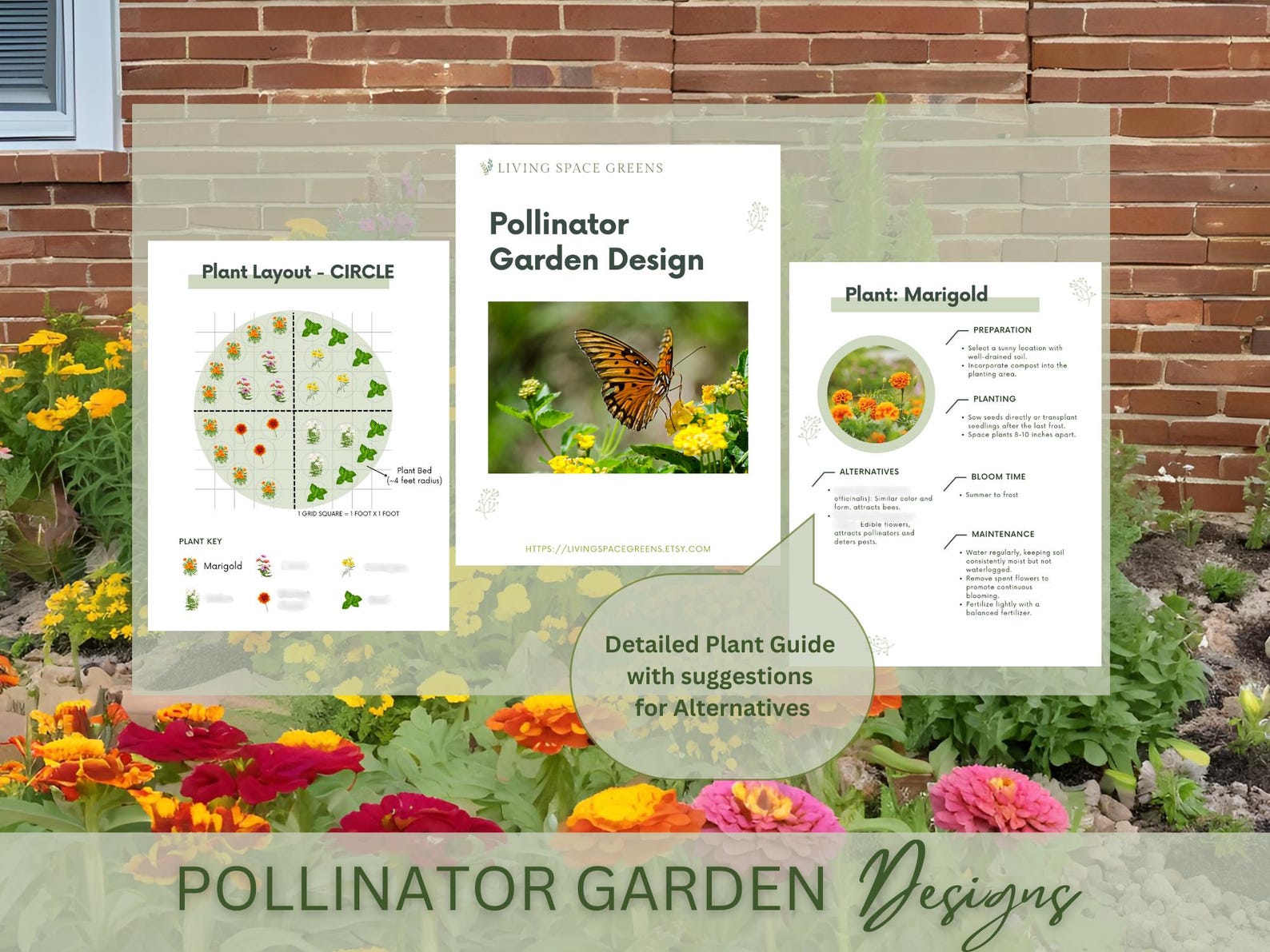 Pollinator Garden Plans Landscape Design| Preplanned Layouts ...
