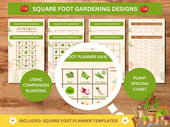 Premade Gardening Plans, Square Foot Garden Planner: Companion Planting  Designs (digital Download) - Etsy