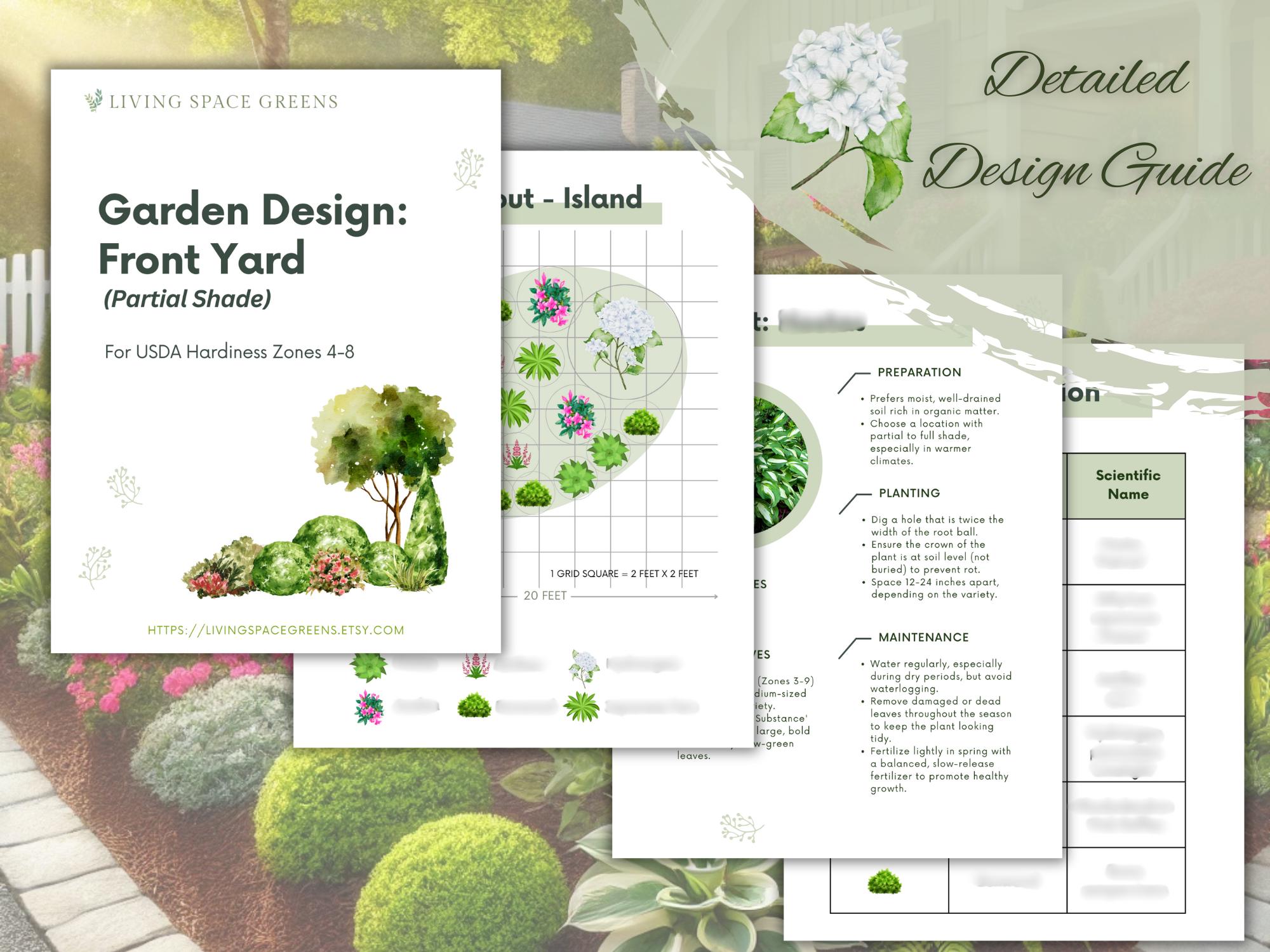 Front Yard Landscape Design Guide: Azalea & Hydrangea Garden Plan ...