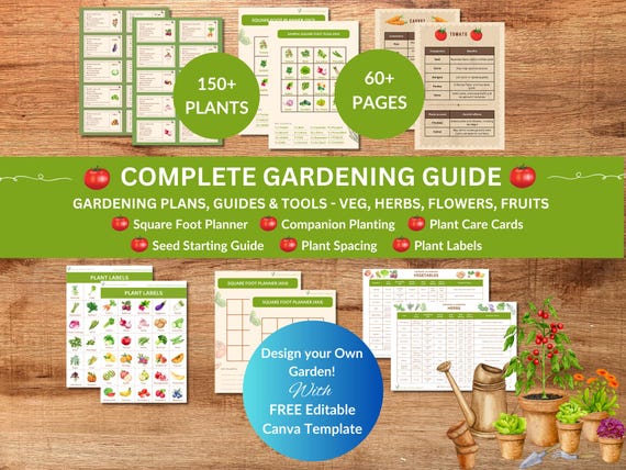 Vegetable Gardening Guide: Seed Starting, Companion Planting (Digital Download)