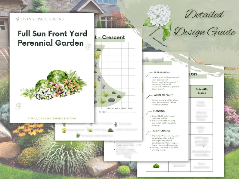 Full Sun Perennial Front Yard Landscape Design | Garden Design Plan ...