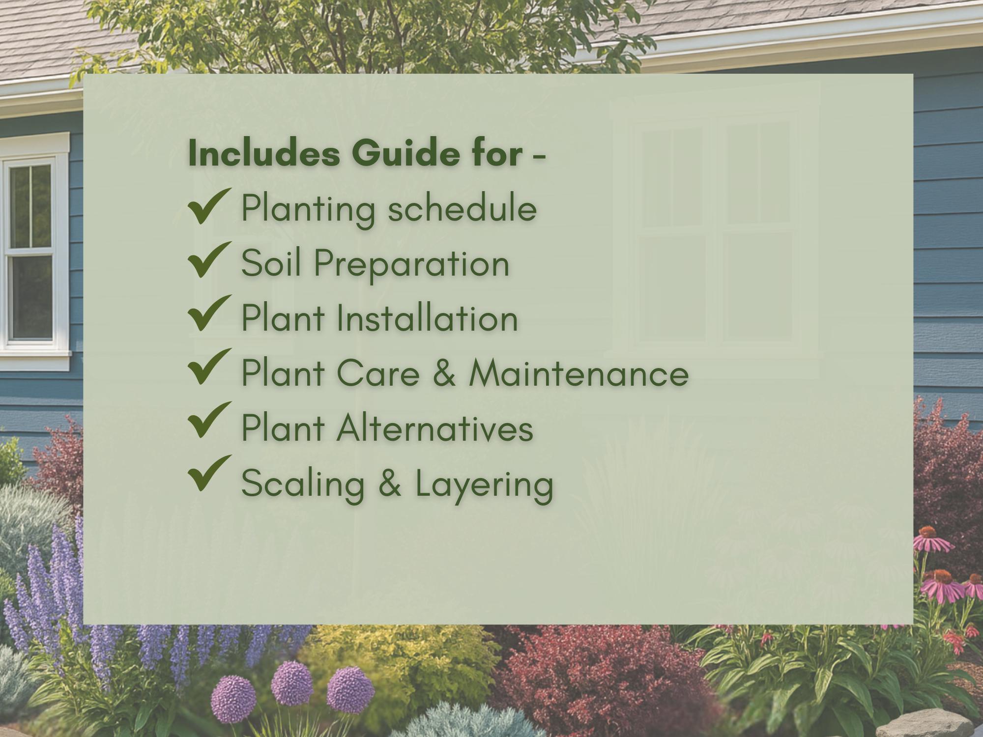 Front Yard Landscape Design Plan: Full Sun Eco-friendly Perennial ...