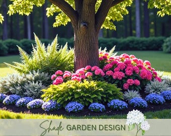 Shade Garden Design Plan: Zones 6-8, Circular Layout (Digital Download)