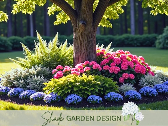 Shade Garden Design Plan: Zones 6-8, Circular Layout (Digital Download)