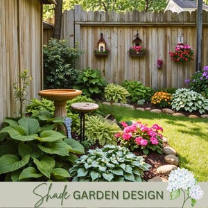 Shade Garden Design Plan: Zones 4-8, Modern Cottage Style (PDF Download)