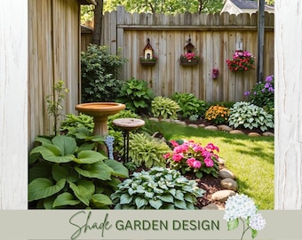 Shade Garden Design Plan, Modern Cottage Style, Zones 4-8 (PDF Download)