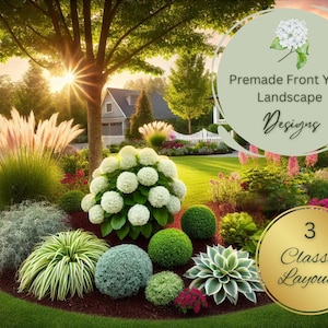 Zone 9 Hydrangea Landscape Design: Front Yard Shade Garden Curb Appeal