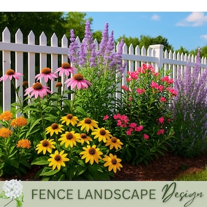 Fence Garden Native Landscape Design: Flower Garden Plan Curb Appeal (Zones 4-6)