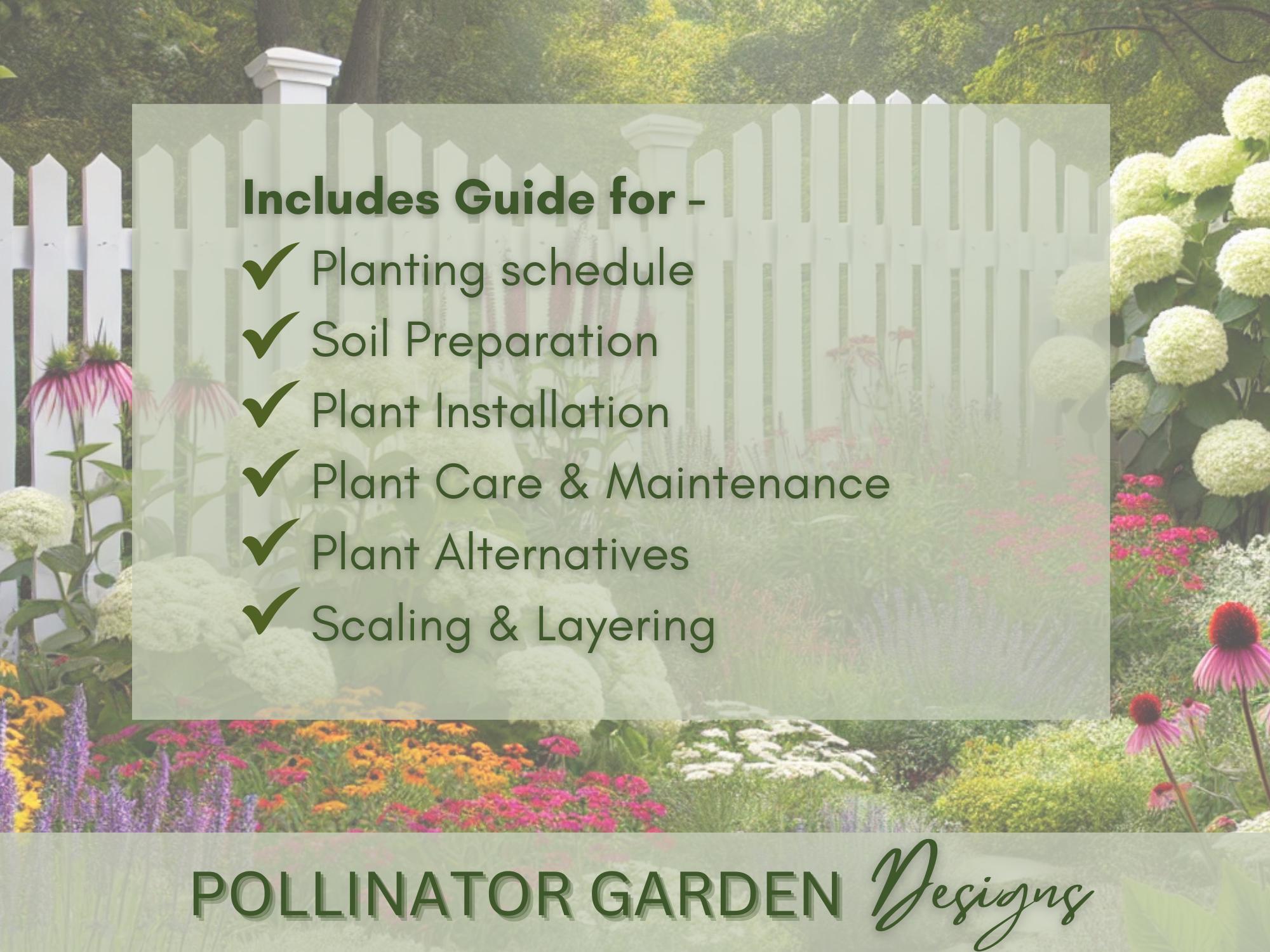 Pollinator Garden Design Plan: Front Yard Landscape Design Curb Appeal ...