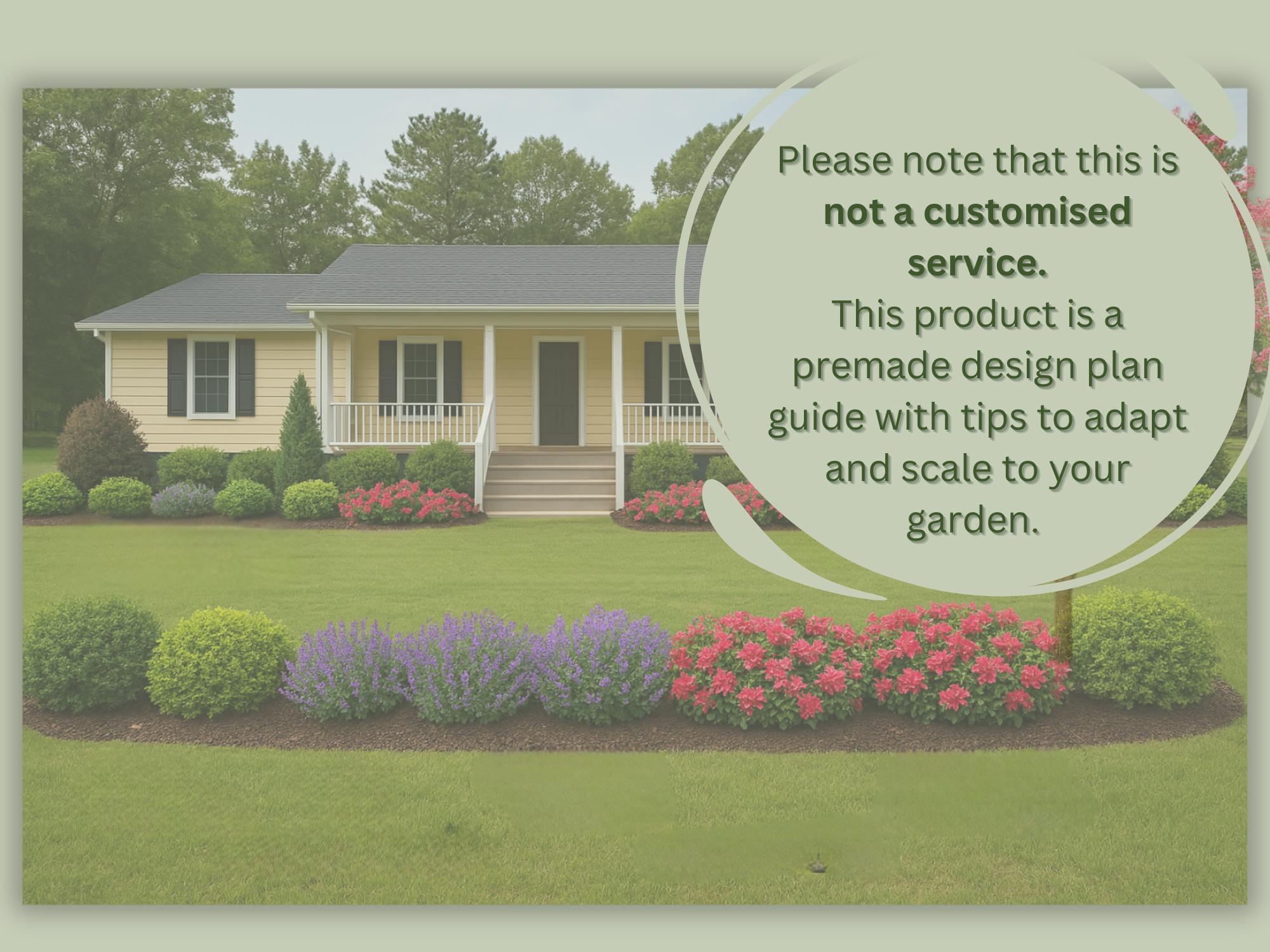 Zone 8 Front Yard Landscape Design Plan: Full Sun, Low Maintenance (digital  Download) - Etsy, image size:2000x1500