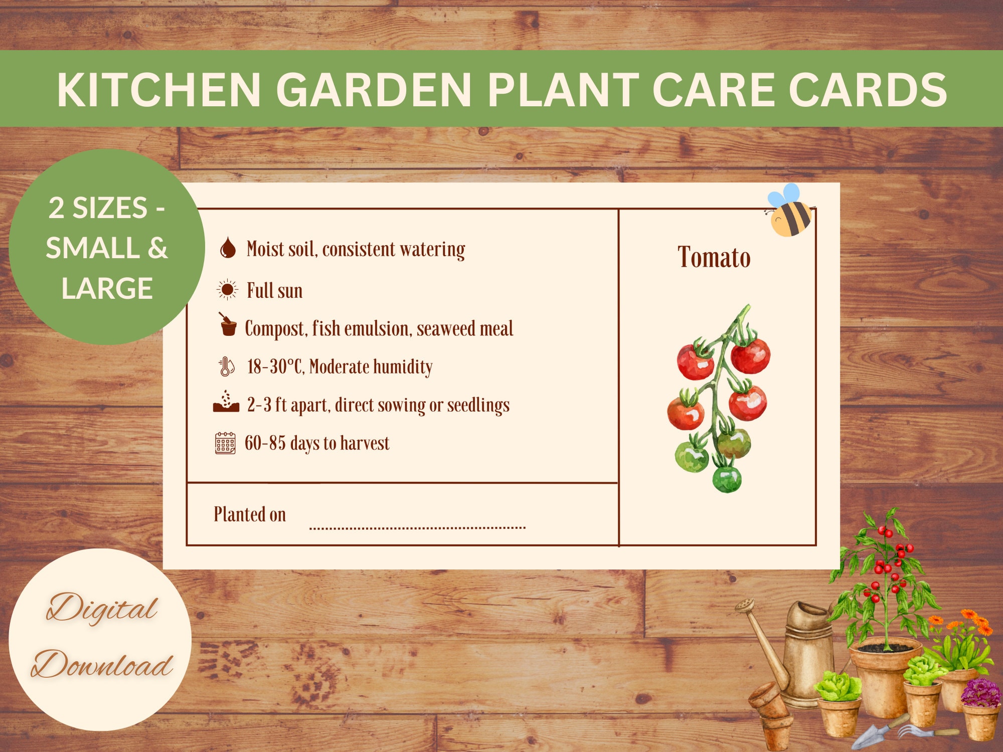 Plant Care Cards, Plant Labels, Printable Plant Care Instructions Tag ...