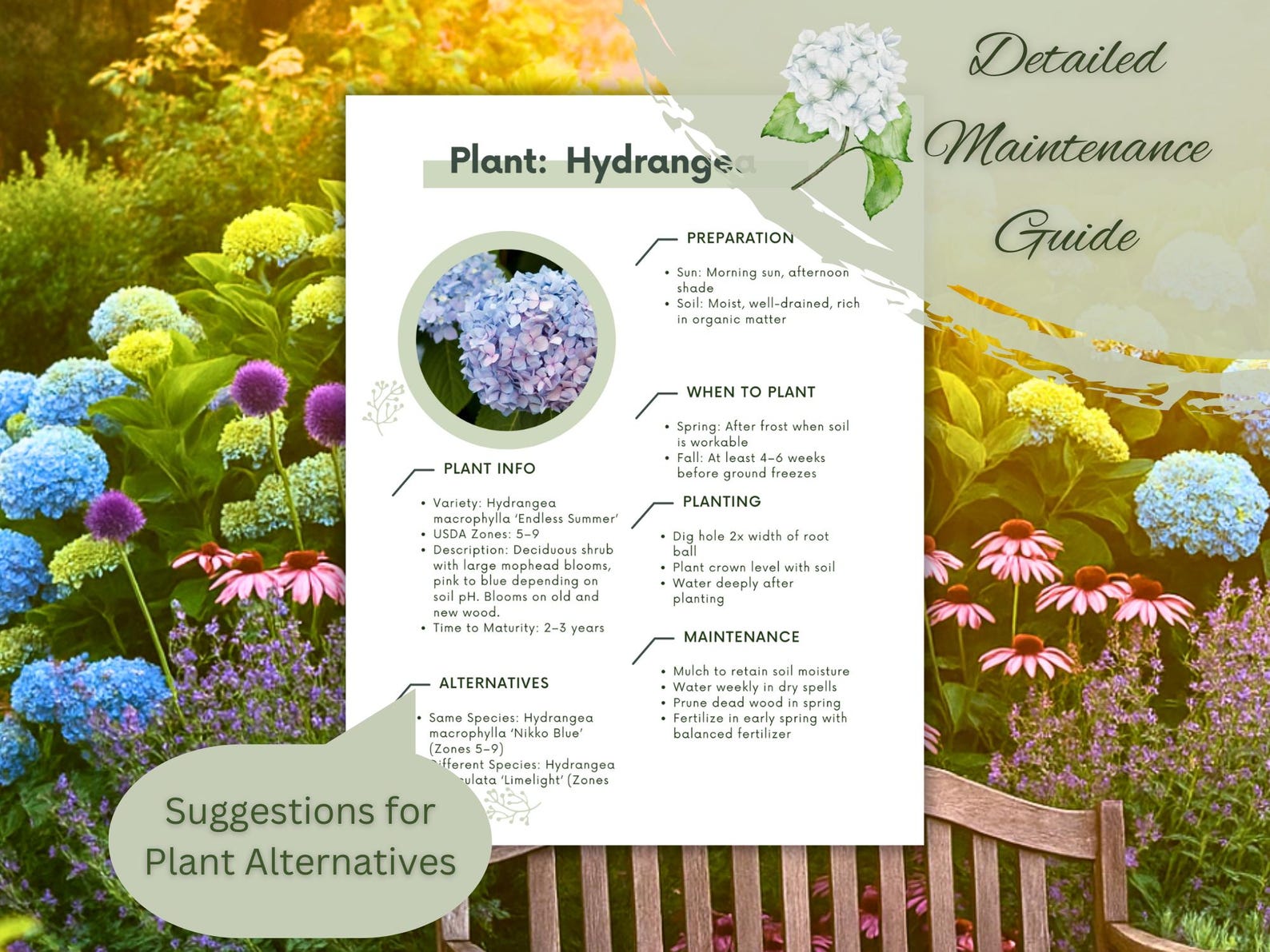 Hydrangea Landscape Design Plan: Front Yard Garden Design Curb Appeal ...