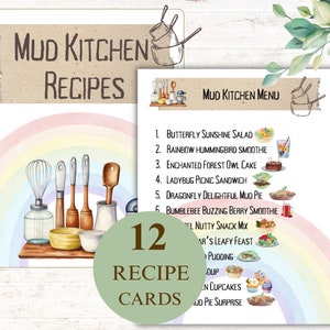 Recettes de cuisine de boue imprimables pour les enfants | Idées de cuisine de boue | Enseignement à domicile | Jeu d'extérieur | Activités de jardinage pour les enfants | Montessori