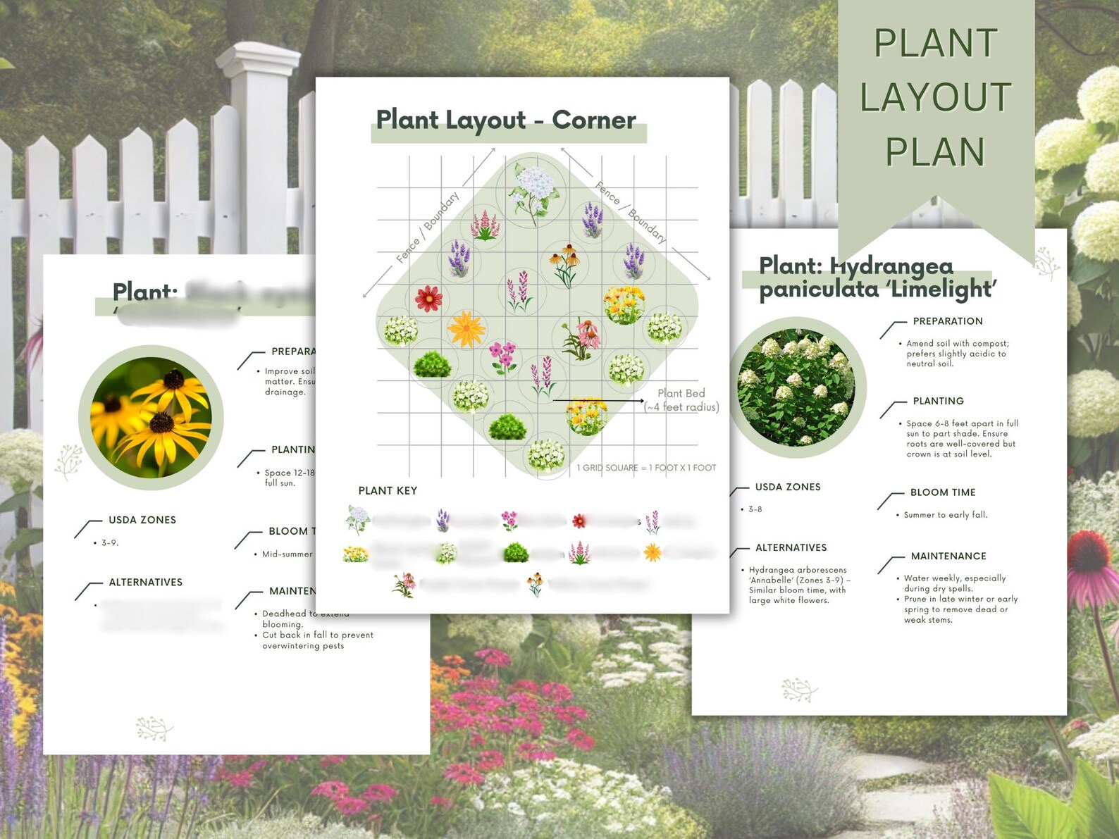 Hydrangea Garden Design Plan: Zones 4-8, Front Yard Landscape Deisgn ...