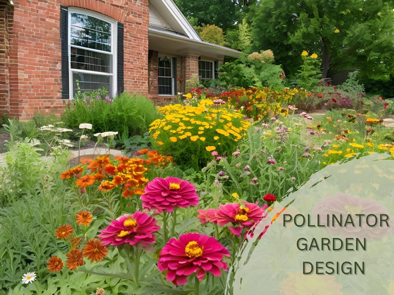 Pollinator Garden Design Plan Guide: Butterfly & Bee Friendly Plants ...