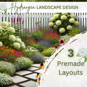 Hydrangea Garden Design Plan: Front Yard Landscaping  Curb Appeal (Zones 4-8)
